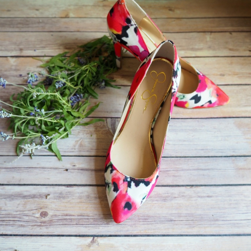 Jessica Simpson - Floral fabric spike heels - 10M